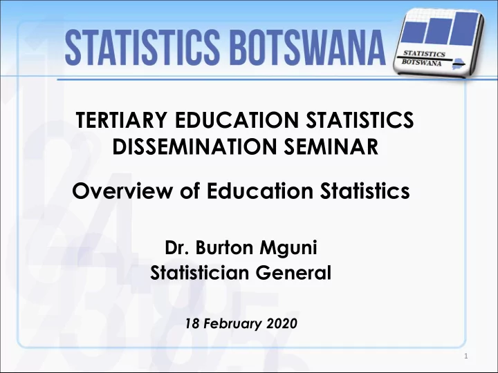 tertiary education statistics dissemination seminar