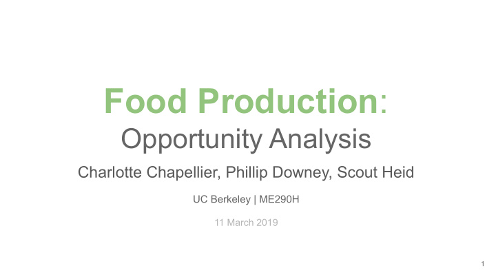 food production