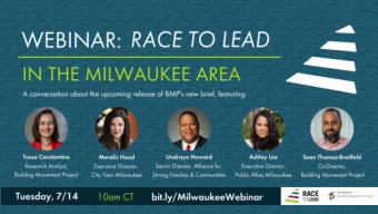 The Nonprofit Racial Leadership  Gap in the Milwaukee Area:  A Race to Lead Brief Sean