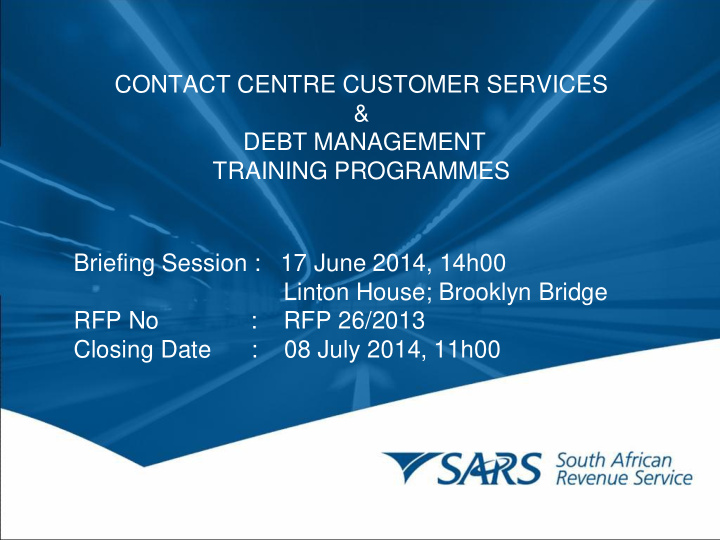 debt management training programmes briefing session 17