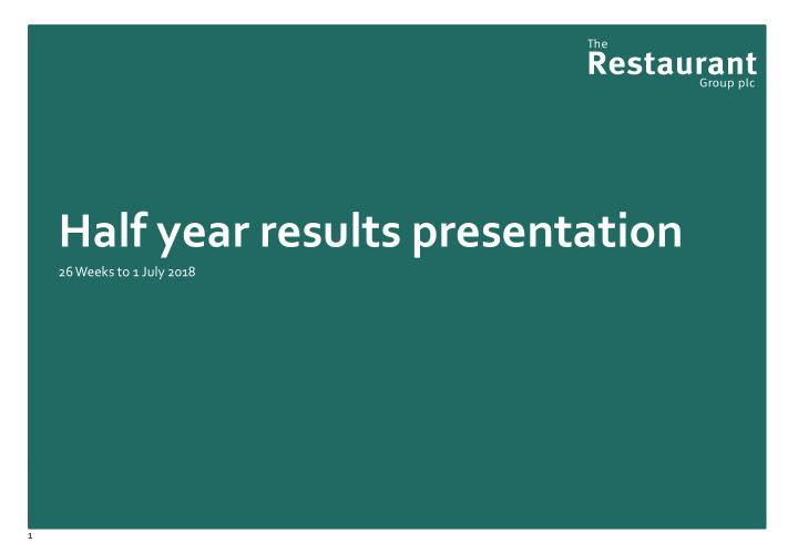 half year results presentation