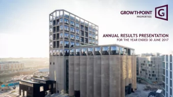 ANNUAL RESULTS PRESENTATION  FOR THE YEAR ENDED 30 JUNE 2017  AGENDA  Milestones &amp; Highlights