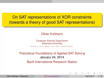 On SAT representations of XOR constraints  (towards a theory of good SAT representations)  Oliver