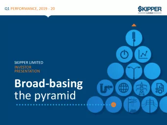 Broad-basing  the pyramid  SKIPPER LIMITED  INVESTOR  PRESENTATION  About Us  W H O  W E  A R E