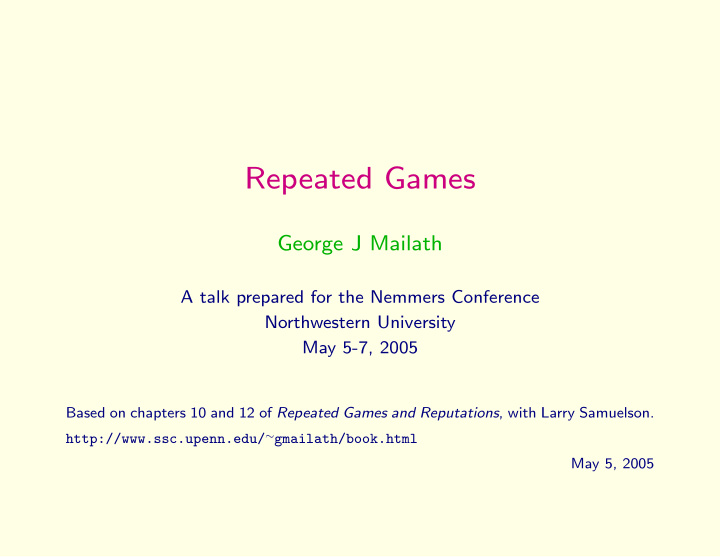repeated games