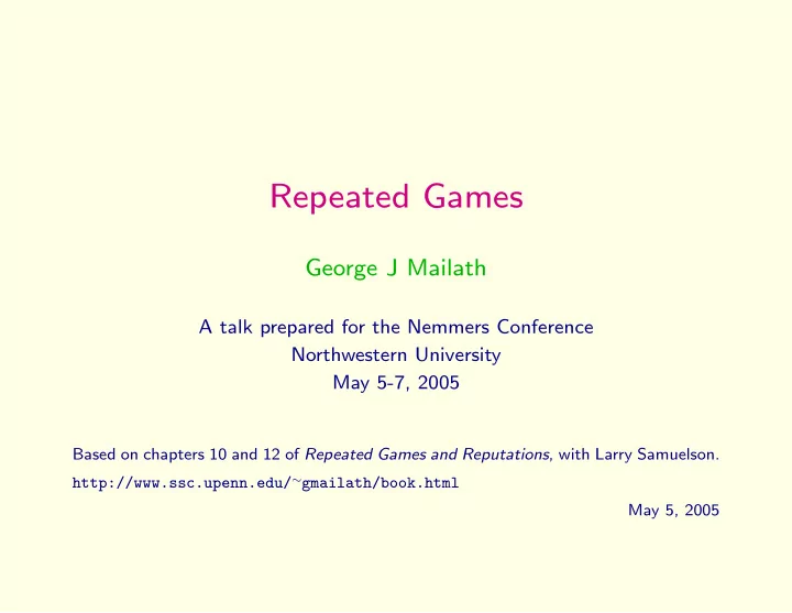 repeated games