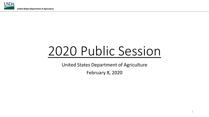 2020 public session