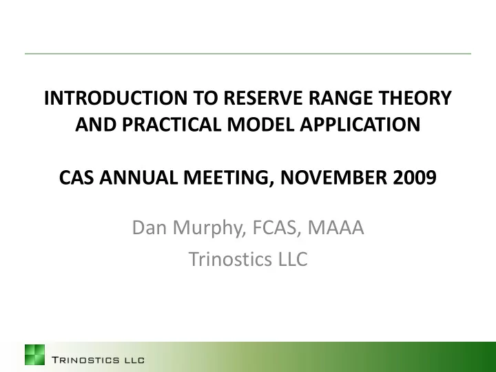 cas annual meeting november 2009 dan murphy fcas maaa
