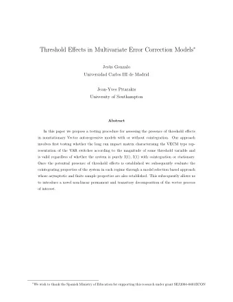 1  Introduction  A growing body of research in the recent time series literature has concentrated