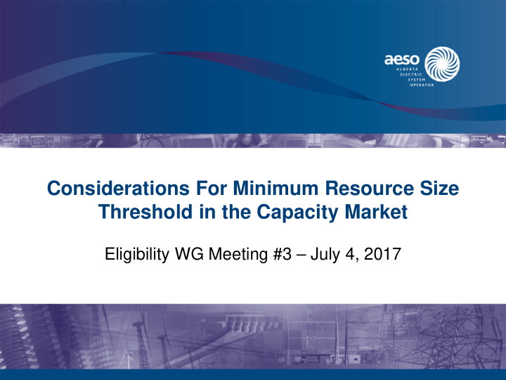 considerations for minimum resource size threshold in the