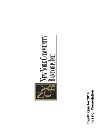 Investor Presentation  Fourth Quarter 2016  Cautionary Statements  Forward-Looking Information This