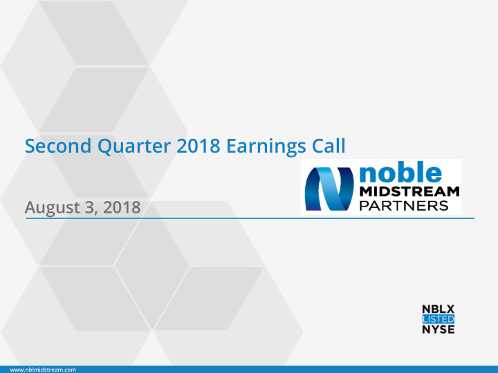 second quarter 2018 earnings call