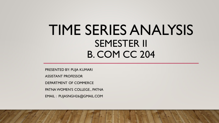 time series analysis