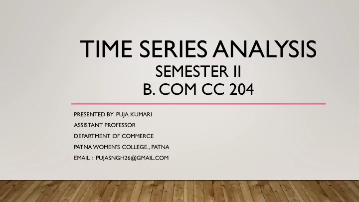 time series analysis