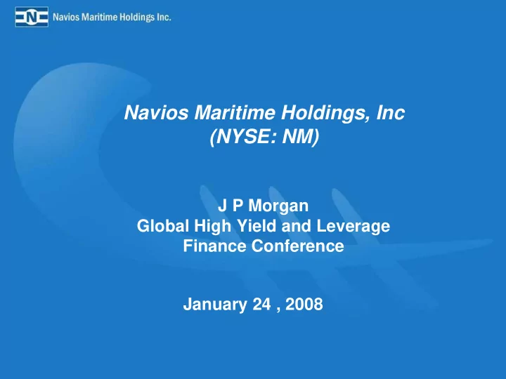navios maritime holdings inc nyse nm