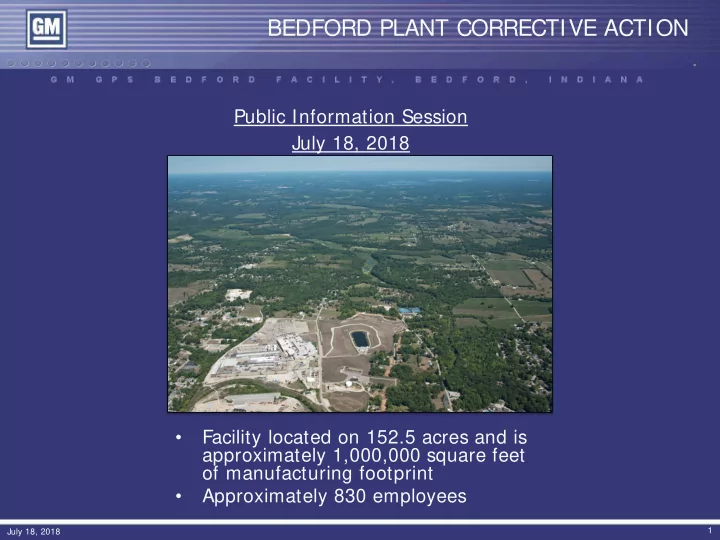 bedford plant corrective action