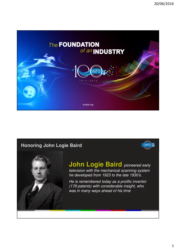 baird lobbied for post war standardization of his 1000