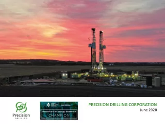 PRECISION DRILLING CORPORATION  June 2020  |  1  Forward-looking Statements  Certain statements