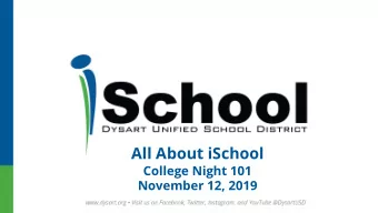 All About iSchool  College Night 101  November 12, 2019  All a  about  ut iS  iSchool a  and iS