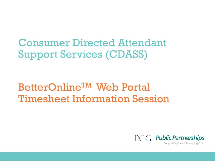 consumer directed attendant support services cdass