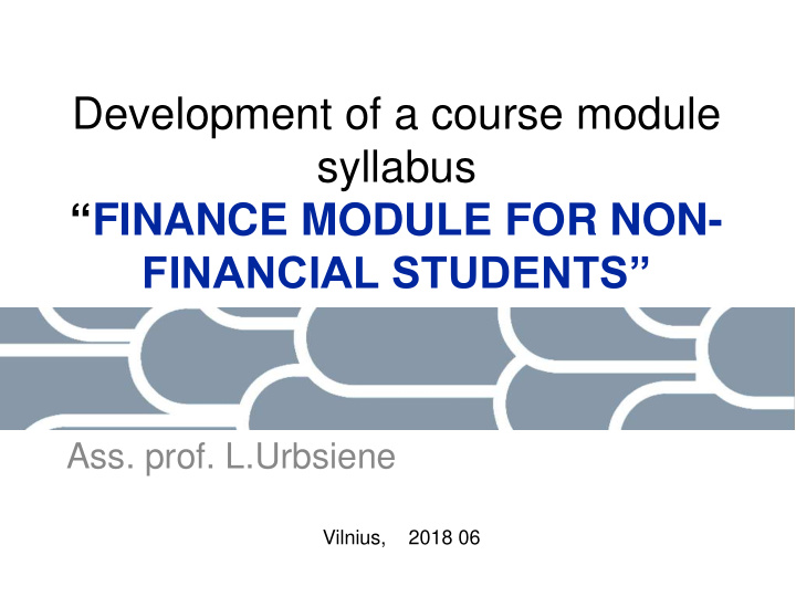 development of a course module