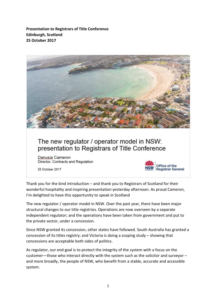 presentation to registrars of title conference edinburgh