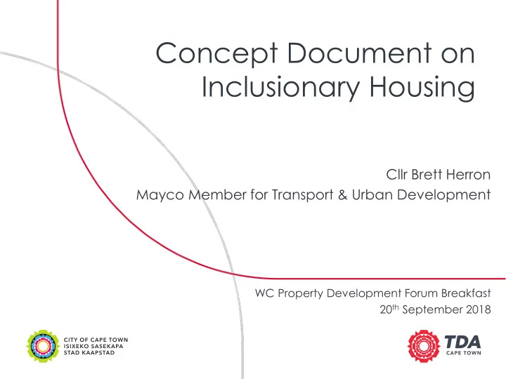 concept document on inclusionary housing
