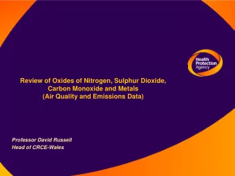 Review of Oxides of Nitrogen, Sulphur Dioxide,  Carbon Monoxide and Metals  (Air Quality and