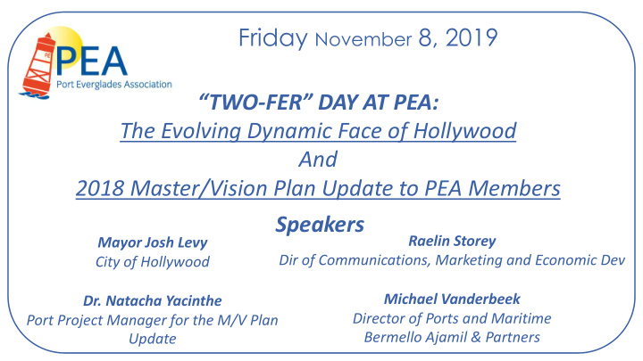 friday november 8 2019 two fer day at pea the evolving