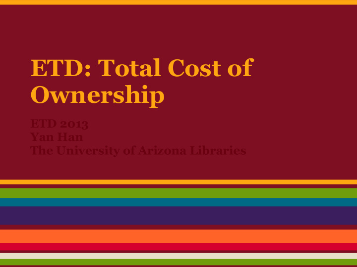 etd total cost of ownership