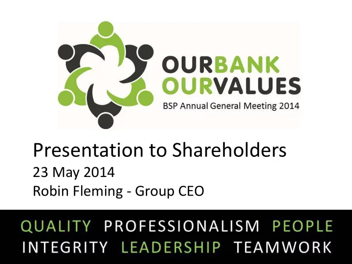 presentation to shareholders