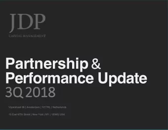 Partnership &amp;  &amp; Performance Update  3Q  3Q 2018  2018  Vijzelstraat 68 | Amsterdam |