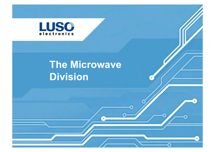 the microwave division luso electronic products ltd