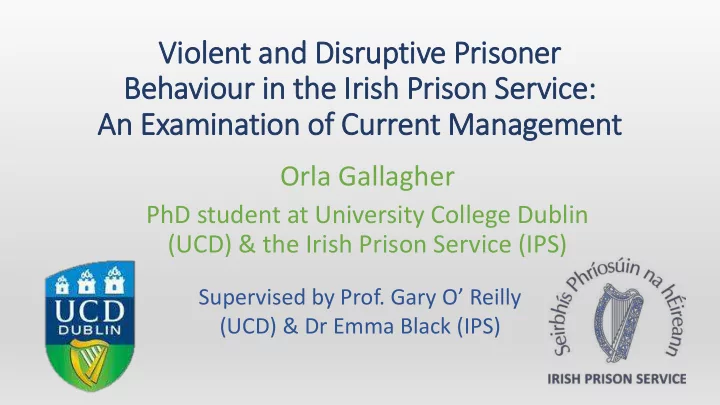 behaviour in the ir irish prison service