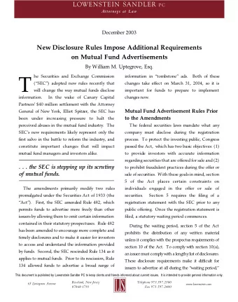 T  (SEC) adopted new rules recently that  changes take effect on March 31, 2004, so it is