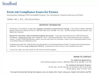 Form 706 Compliance Issues for Estates  Anticipating Challenges With Includable Property, Tax