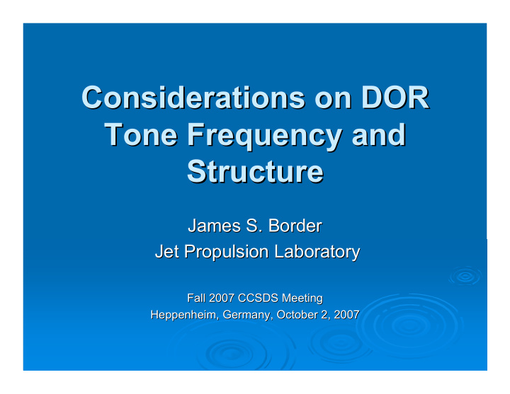 considerations on dor considerations on dor tone
