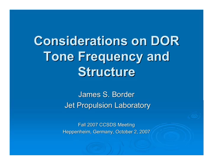 considerations on dor considerations on dor tone