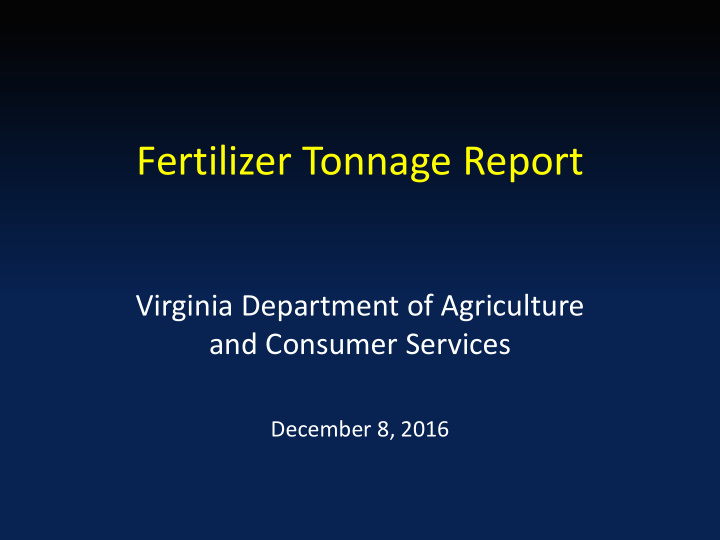 fertilizer tonnage report
