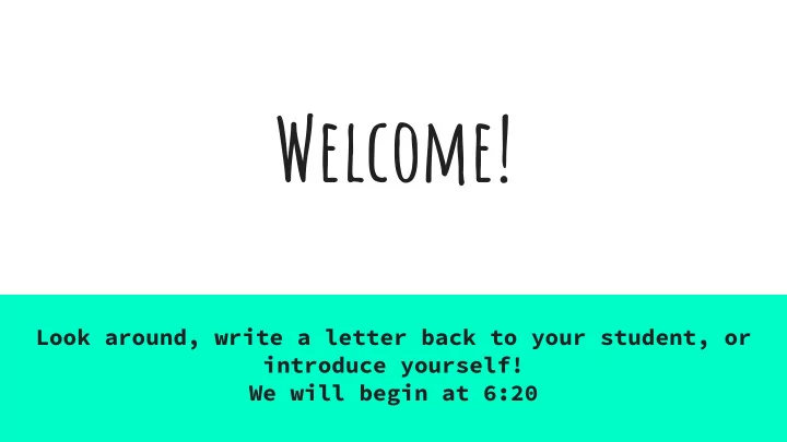 welcome