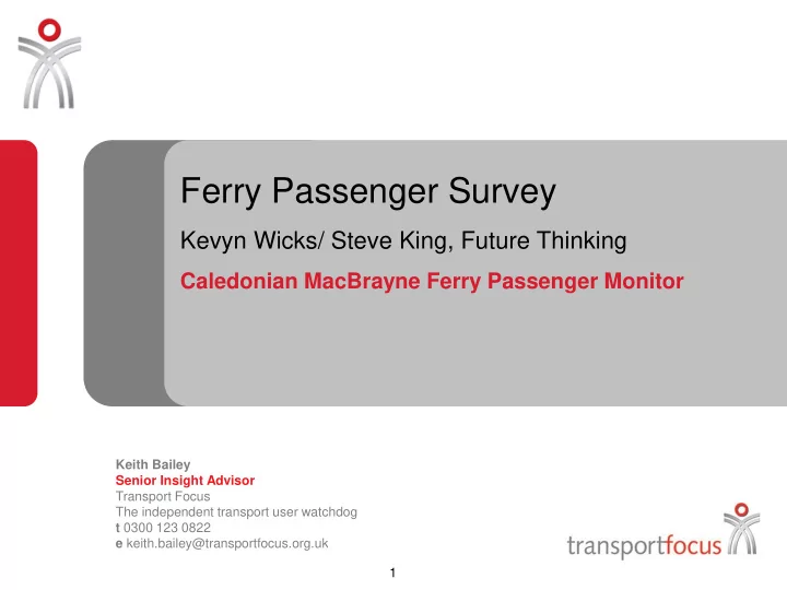 ferry passenger survey