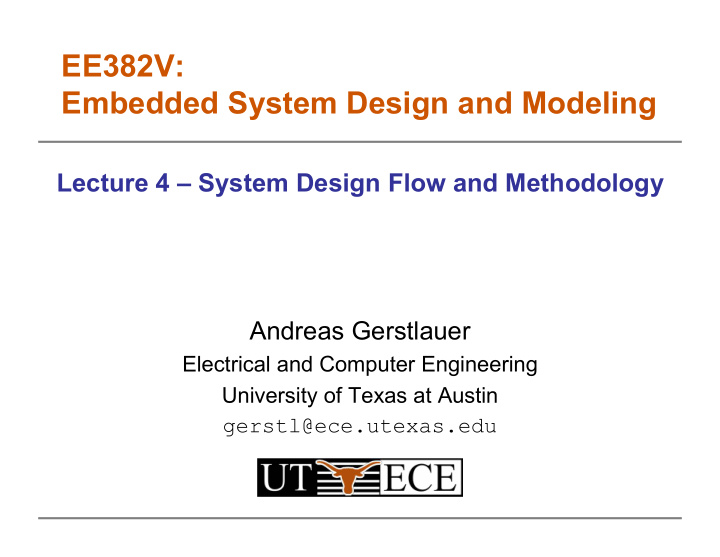 ee382v embedded system design and modeling