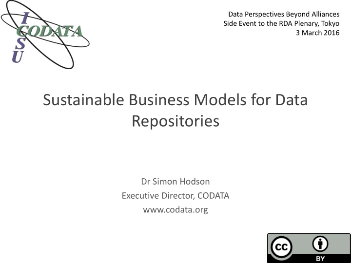 sustainable business models for data repositories