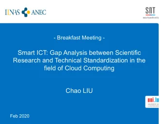 Smart ICT: Gap Analysis between Scientific  Research and Technical Standardization in the  field of