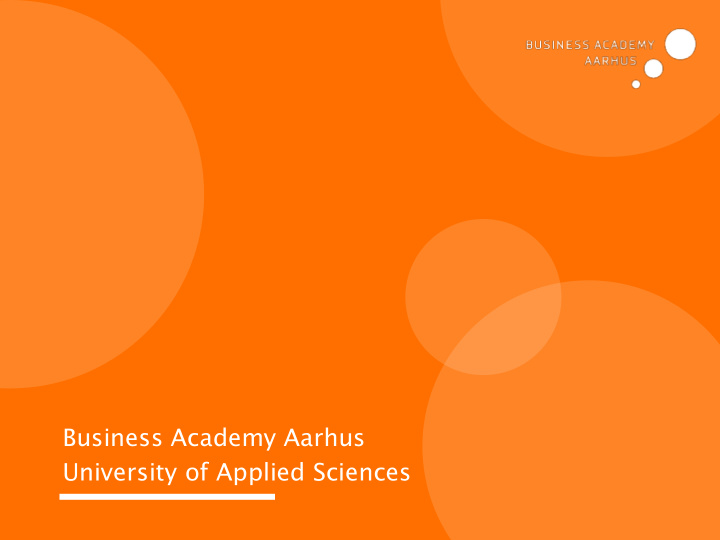 business academy aarhus university of applied sciences