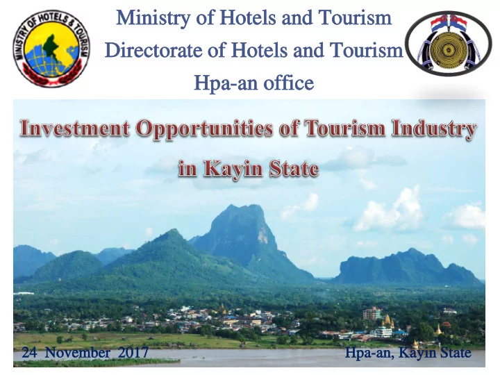 min inis istry of of h hot otels and t nd tour ourism