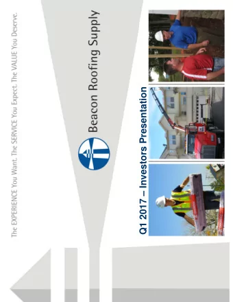 Q1 2017  Investors Presentation  Forward Looking Statements  and Non-GAAP Measures  This