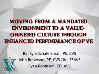 MOVING F  ROM A MANDAT  E  D  E  NVIRONME  NT  T  O A VAL  UE  -  ORINE  T  E  D CUL  T  URE  T