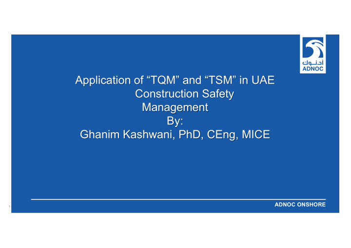 application of tqm and tsm in uae construction safety
