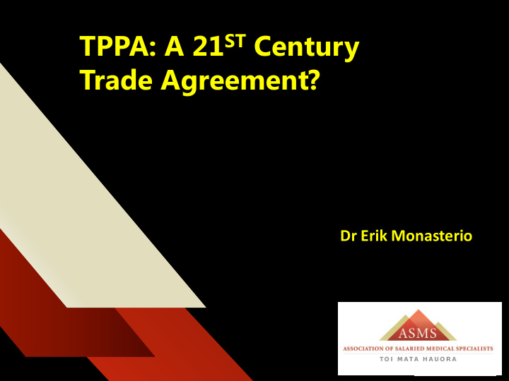 tppa a 21 st century trade agreement